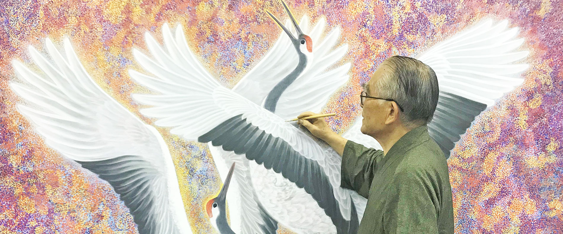 鶴を描く藤島博文